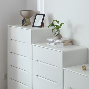 七里屋/极简奶油风实木三四五斗柜轻奢主卧室靠墙立柜客厅收纳柜