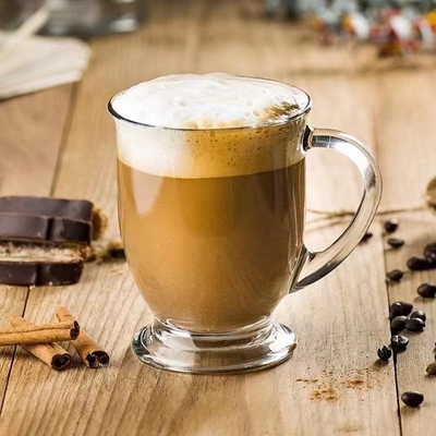 玉晶玻璃杯带把手耐热杯子泡茶杯玻璃水杯花茶杯有盖茶杯咖啡杯