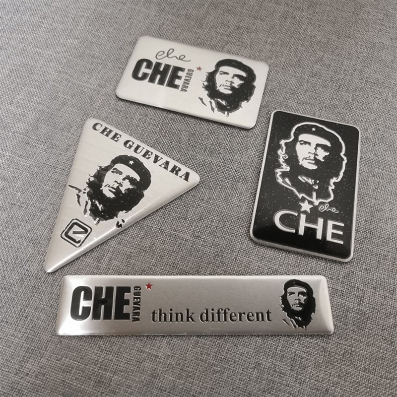 汽车车贴个性创意金属划s痕贴油箱盖遮挡爪痕切格瓦拉铝合金尾标
