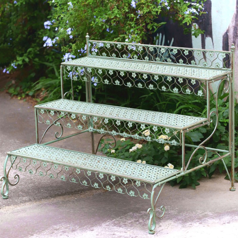 室外庭院别墅铁艺花架户外阳台花园布置落地N花盆架阶梯多层置物