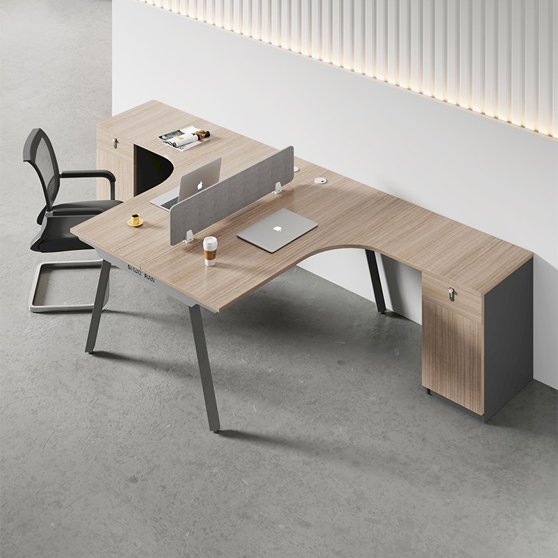 转角双人位职员办公桌椅组合简z约现代2人员工位桌财务办公桌定制