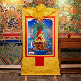 裱挂画客厅装 藏村 装 烫金镀金画心中式 饰画心长85cm 阿弥陀佛唐卡