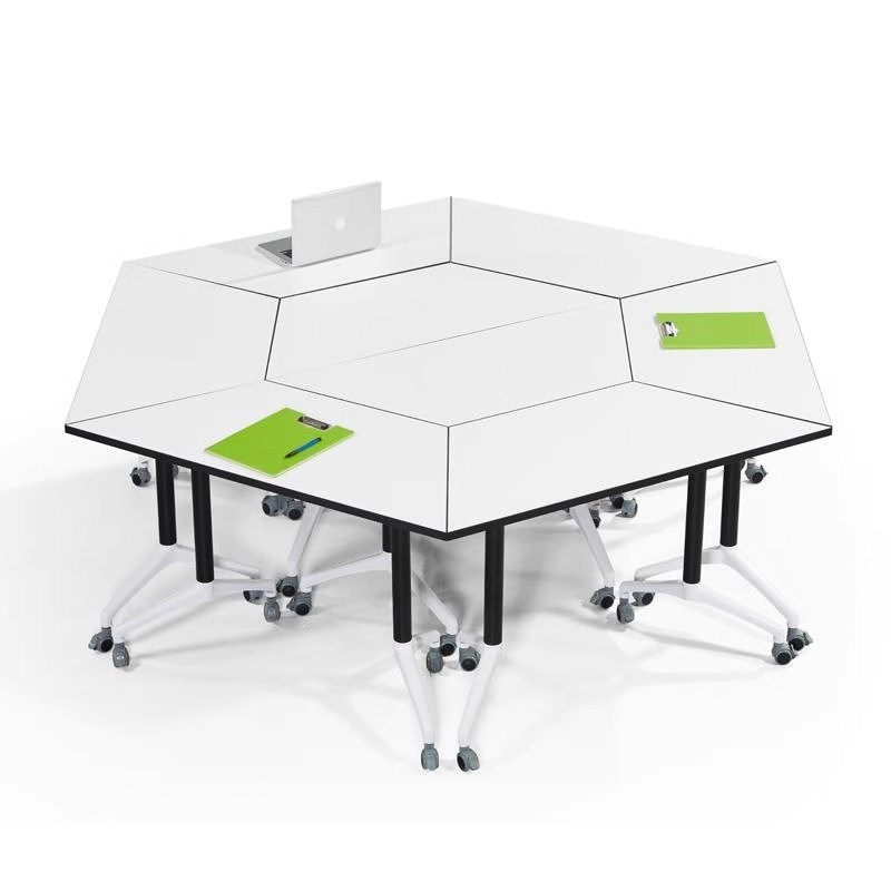 异形折叠培训桌拼接多功能办公长D条桌会议桌椅组合智慧教室桌椅