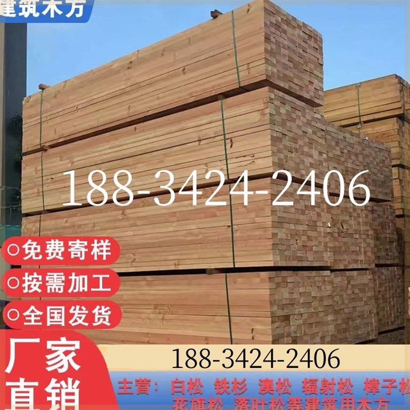 建筑木方工程方木支模木方木y跳板桥梁枕木垫木打桩木小木条松