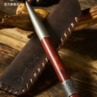 笔下文创小叶紫檀中性签字笔高档商务办公定制文创意减压送礼品笔