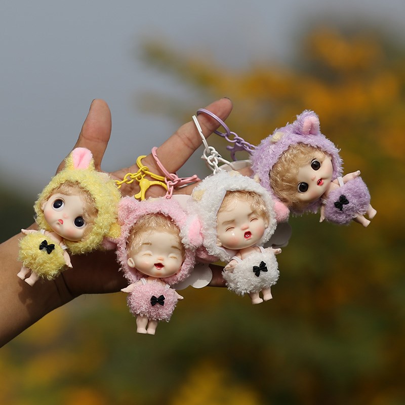 桃桃丸子毛绒玩具钥匙扣娃娃可爱卡通洋娃娃玩偶桃桃喵酱书包挂件
