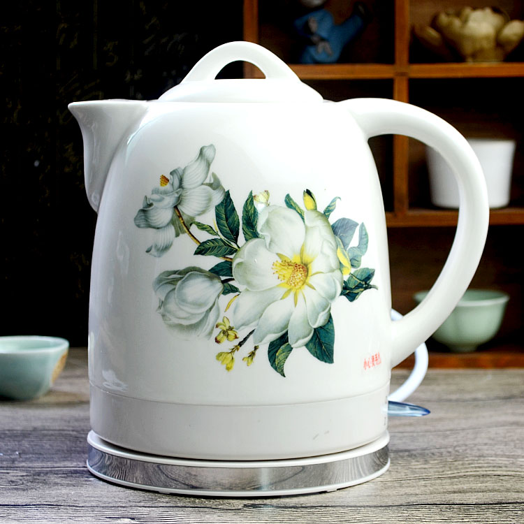 景德镇高温陶瓷电烧水壶大号加热开水壶电热水壶泡茶自动断电
