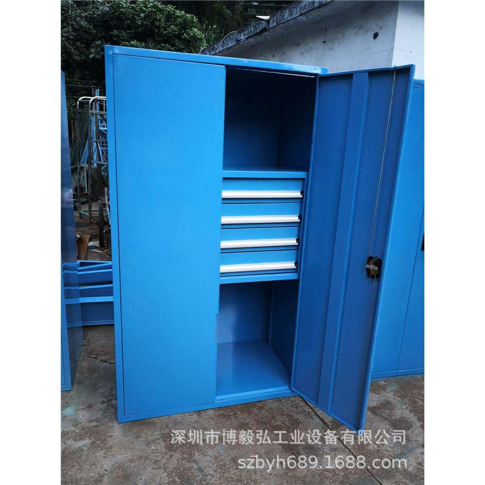 深圳钢制工具柜加厚置物柜钢制零件柜车间双开门工具箱重型储物柜