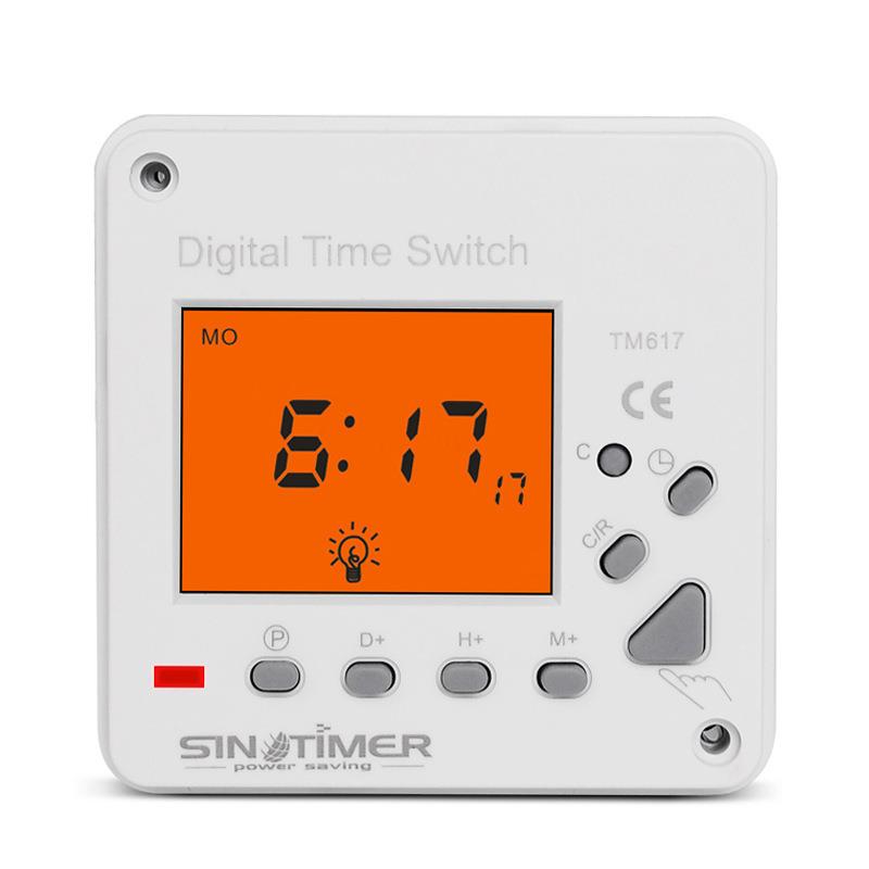 TM617-2智能背光大屏幕时控开关定时器面板安装导轨安装通用 220V
