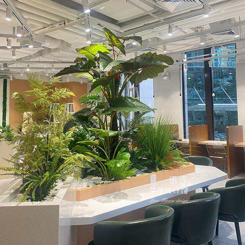 餐厅仿真植物花槽卡座桌花简约时尚网红样板房售楼处大植物盆