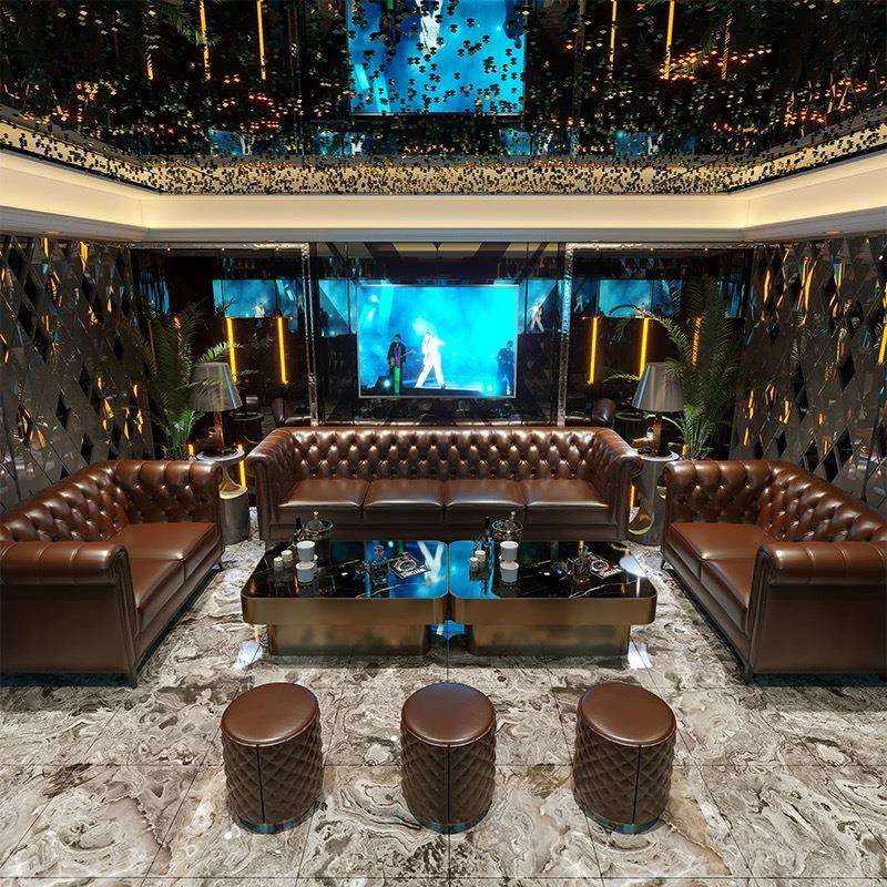 复古欧式高档酒店客厅休闲沙发咖啡厅酒吧清吧餐厅沙发U型L型组合
