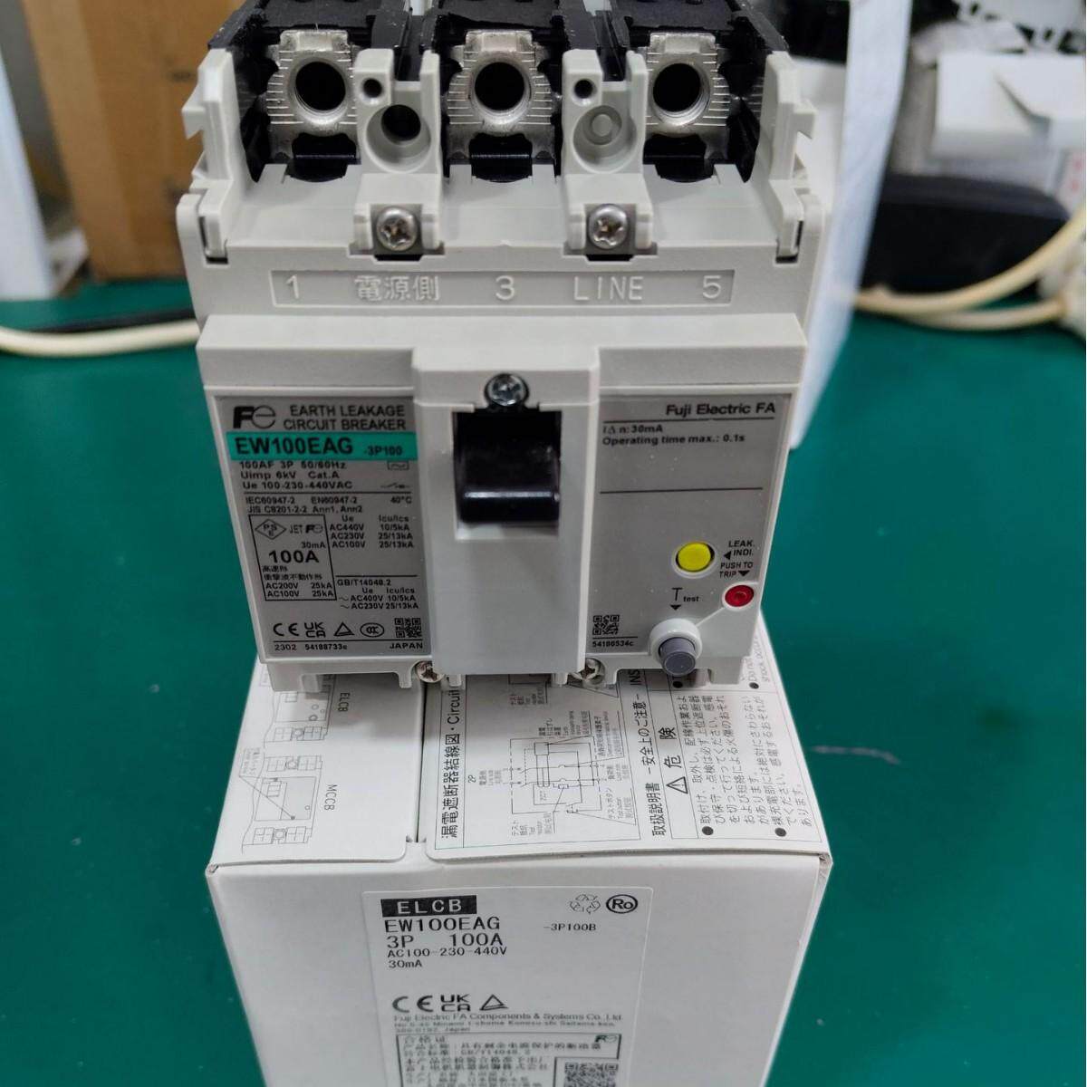 富士漏电断路器EW100EAG 3P 100A 75A  63A  60A 50A  30MA 开关