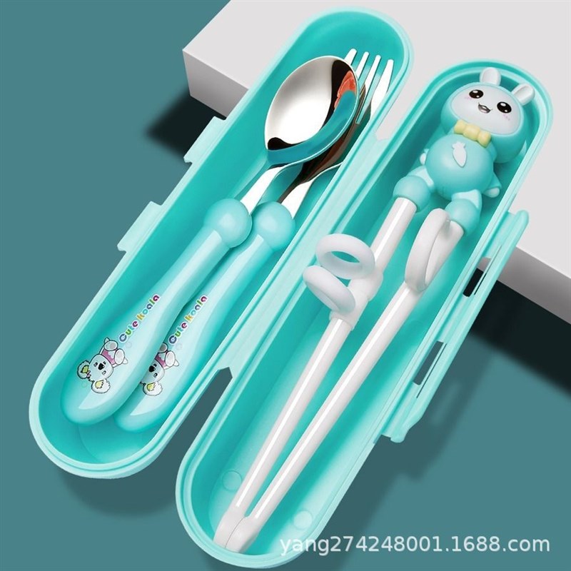 卡通兔儿童筷子训练宝宝男女孩学习辅助练习筷小孩家用一段三岁