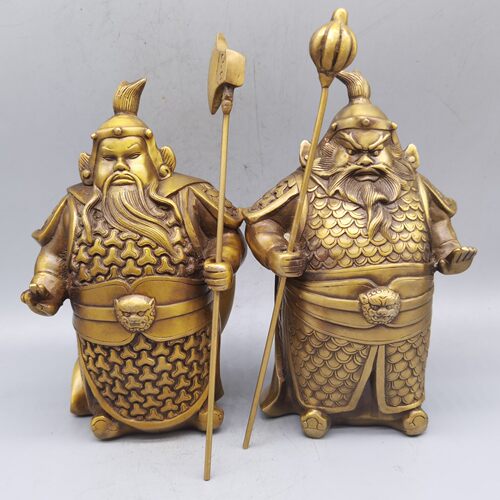 铜摆件 新中式玄关门神摆件 家居饰品 黄铜工艺品 客厅装饰摆设