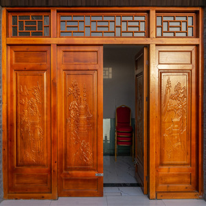 东阳木雕仿古门窗实木复古花格栏门隔断屏风电视背景墙雅致格栅