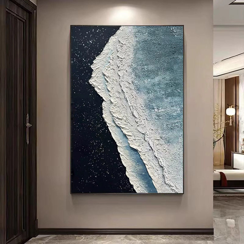 沙滩厚肌理油画客厅装饰画抽象挂画风景现代轻奢玄关挂画油画挂画