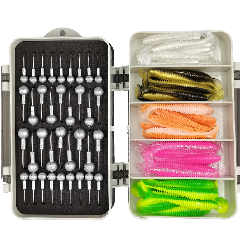 晨途5倍加强出口路亚铅头钩套装防挂底假饵鲈鱼翘嘴鳜鱼根钓软饵