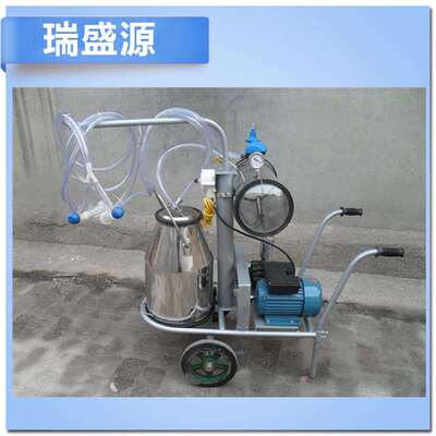 真空奶牛挤奶机 电动小型单双桶便携式真空奶羊挤奶机吸奶器