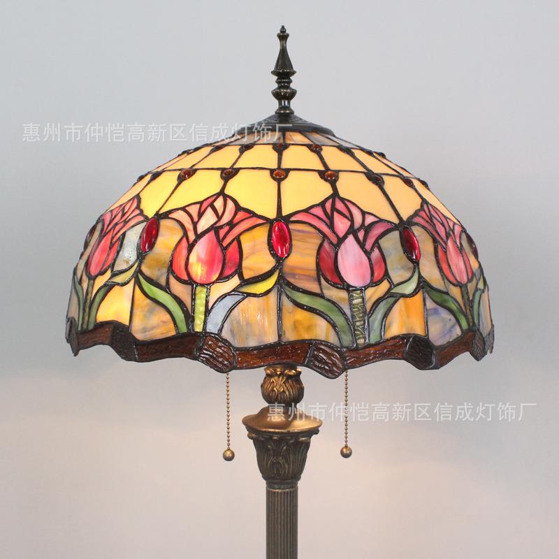 跨境蒂凡尼欧式餐厅酒吧咖啡厅新中式卧室书房田园郁金香落地灯