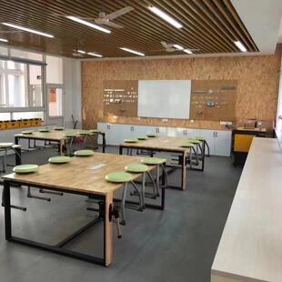 中小学生通用实木劳技桌职业校钢木工作台木工技工手工综合探究桌