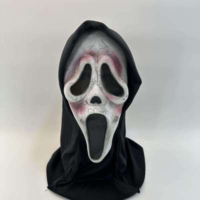 2023惊声尖叫6面具cos骷髅头套乳胶变态惊悚白色鬼脸鬼节万圣节