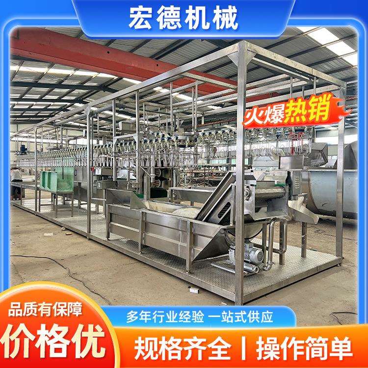 家禽屠宰集装箱式全自动宰杀流水线大型商用宰鸡浸烫打毛设备