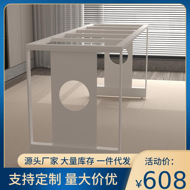 轻奢金属岛台桌脚支架家用大理石茶餐书桌底座支撑不锈钢桌腿定作