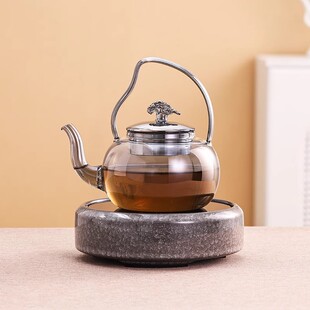 岳恒 静思炉 电陶炉茶炉煮茶器陶瓷煮茶炉蒸煮玻璃茶壶电热煮水炉