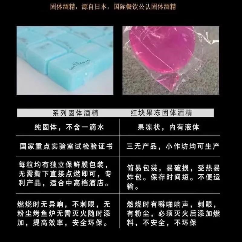 固体酒精块酒店用固态燃料蜡家用砂锅小火锅炉干锅.耐烧膏户外