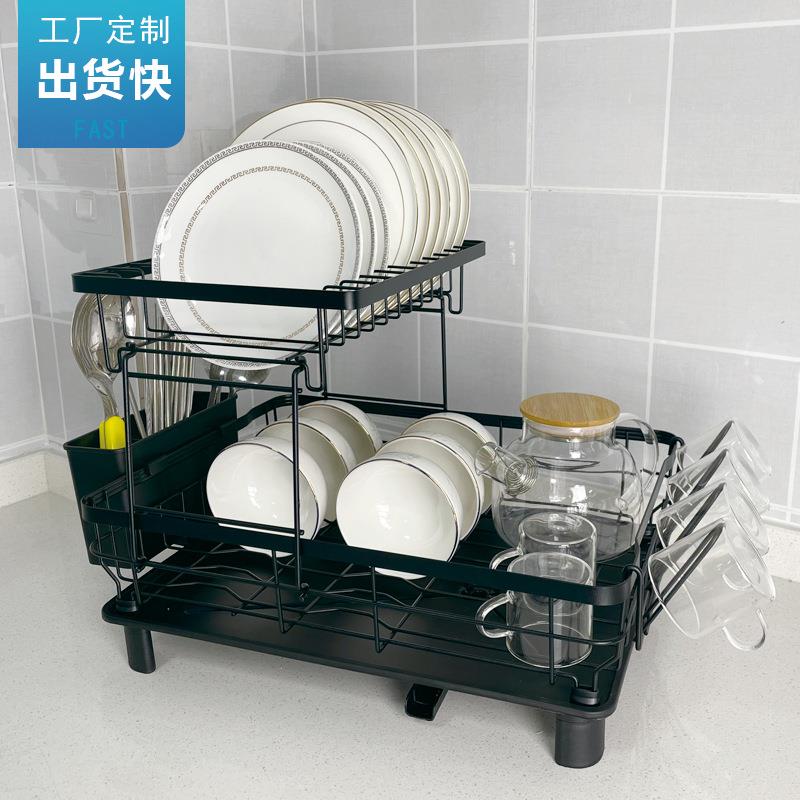 厨房多功能碗架沥水架家用双层水槽碗碟架大号整理收纳置物架