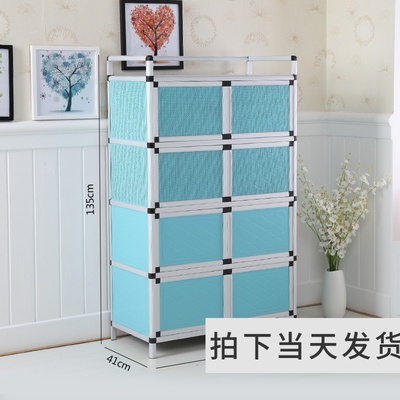 碗柜家用置物柜厨房柜子简易橱柜不锈钢收纳柜透气U通风储物柜放