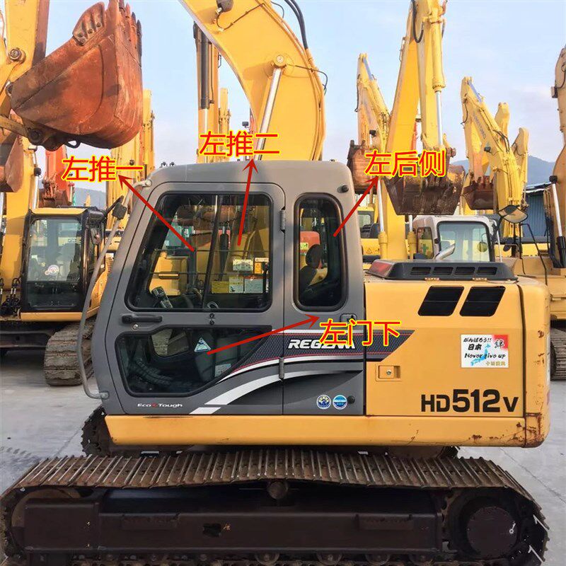 加藤HD820挖掘机玻璃1023/1043/308R/512钩机前档下门推拉窗玻璃