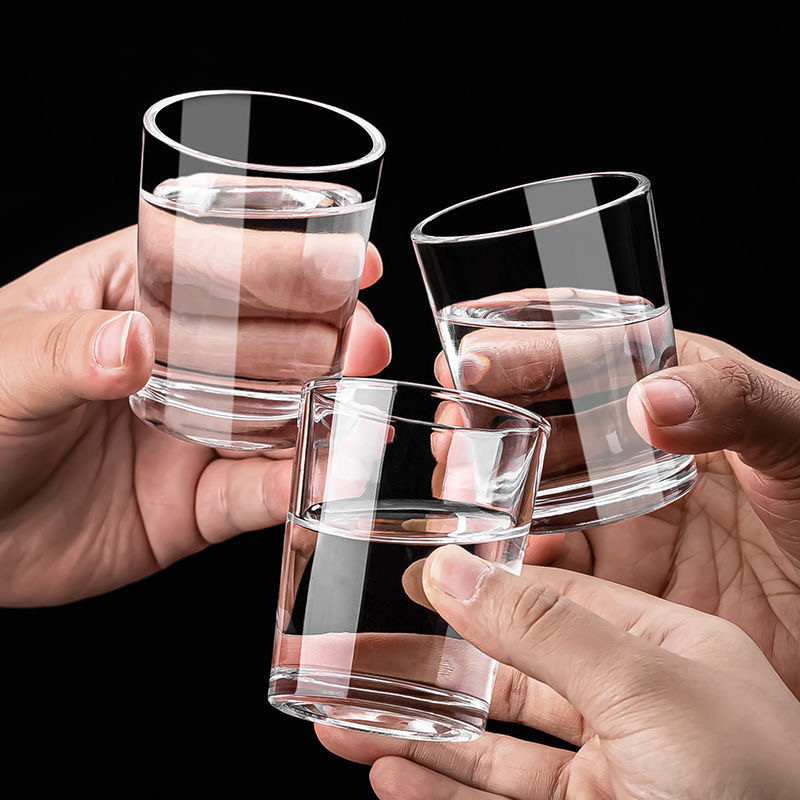 古风二两白酒杯家用二两酒具杯套装中式加厚无铅玻璃透明酒杯子