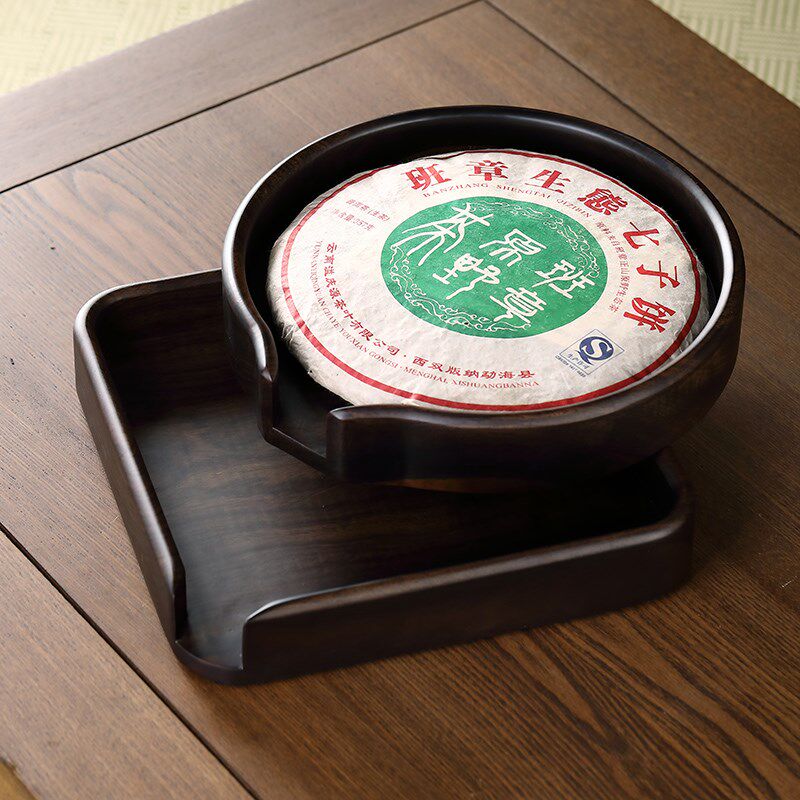 黑檀实木一体分茶盒普洱茶饼收纳盒撬茶盒开茶托盘茶叶评审赏茶盘