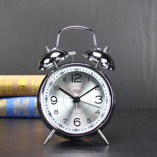 学生闹钟儿童男孩卧室闹铃超大声钟表简约时钟桌面床头静音马蹄表