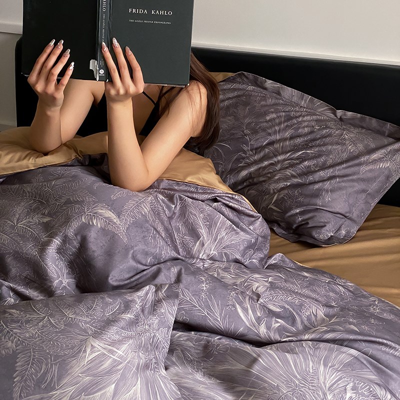 100S新疆长绒棉全棉四件套高支贡缎丝滑被套床单秋季床品新品