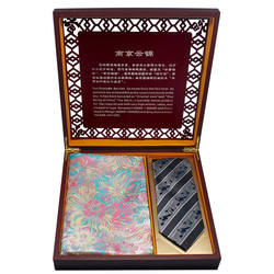 南京云锦真丝领带围巾刺绣礼盒中国风特色商务会议木盒可定制企业