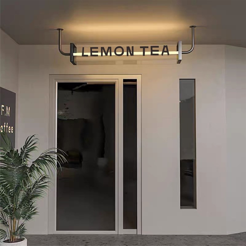 网红创意悬挂透明亚克力灯管发光灯箱广告牌招牌发光户外门头定制