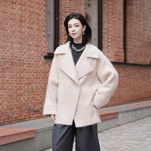 毛呢羊毛外套中长款 新款 斜扣纯羊绒大衣冬季 小个子女 YOLLA