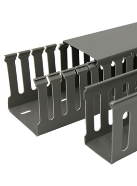 高品质塑料灰色PVC线槽 阻燃U型配电箱柜电缆通用行线槽 20-50mm