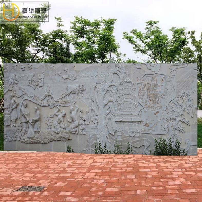 汉白玉浮雕古代人物大理石墙壁浮雕砂岩浮雕石雕石材浮雕壁画雕刻