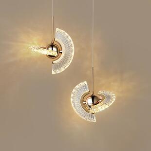 飞碟小吊灯卧室床头吧台北欧轻奢简约现代创意楼梯造型单个吊线灯