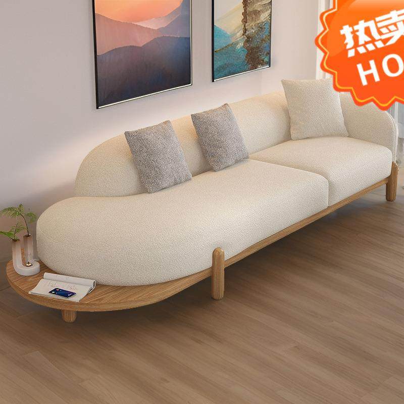 月亮弧形沙发原木奶油风日式简约现代客厅设计师转角泰迪绒可拆洗,清洗/食品/商业设备,风口/风叶/风机配件,淘宝优惠券,粉丝福利购,淘宝优惠卷