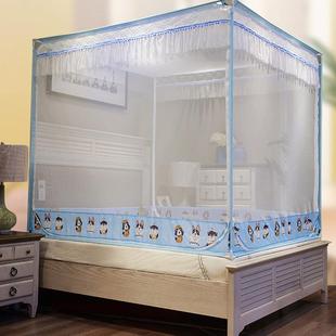 拉链蚊帐子1.8m床双人家用加密加厚1.5蒙古包三开门2021新款 防摔