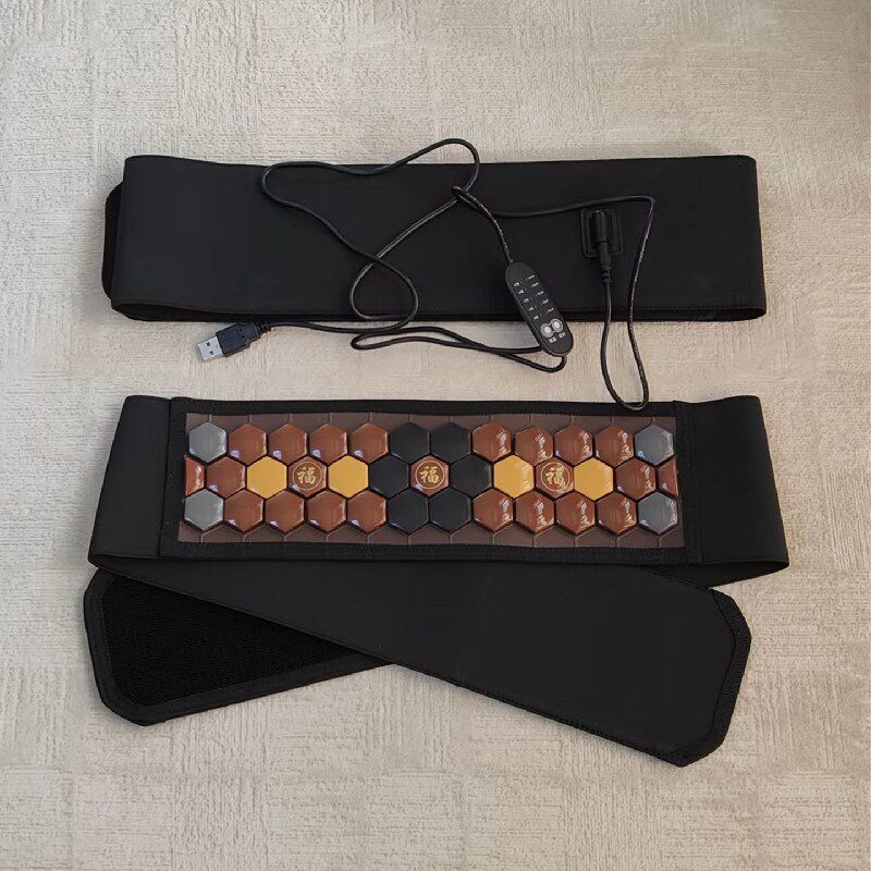 麦饭石护腰带体验店同款托玛琳腰带负离子USB加热护腰磁疗锗石带