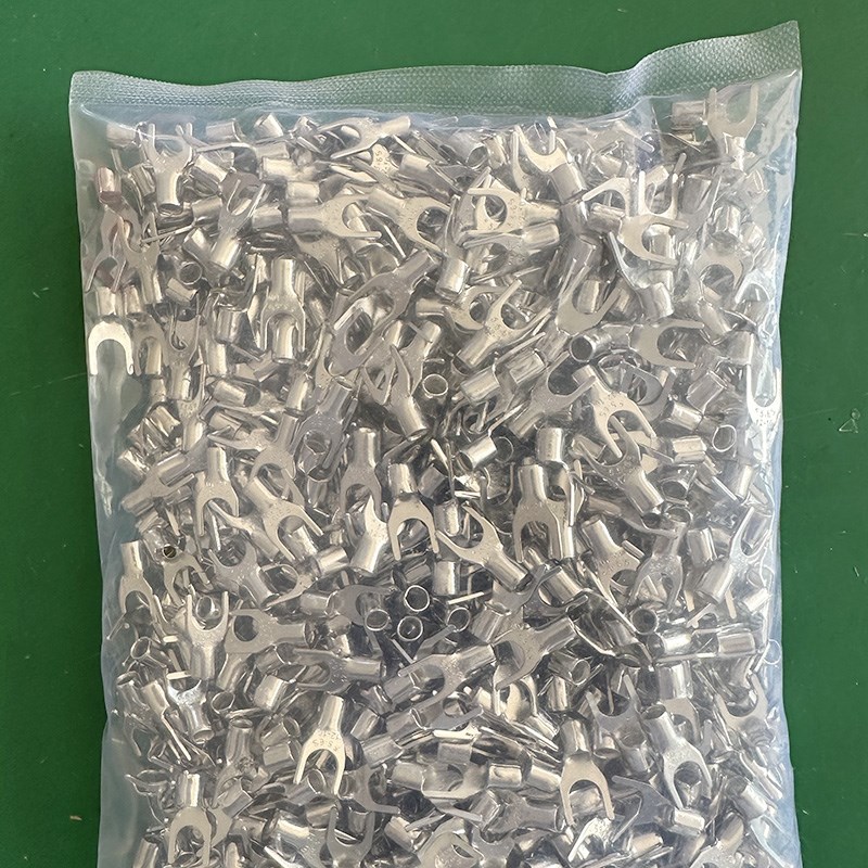 SNB5.5-6 冷压叉形Y型U型裸端头紫铜焊口接线端子1000只6-6