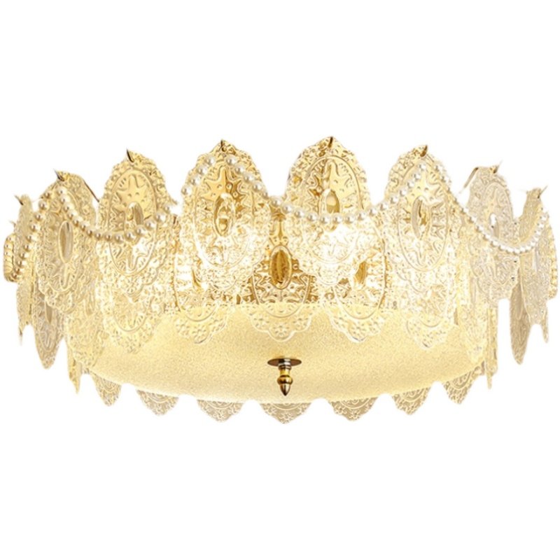 法式客厅轻奢吊灯复古餐厅灯简约现代玻璃房间主卧室水晶网红灯具