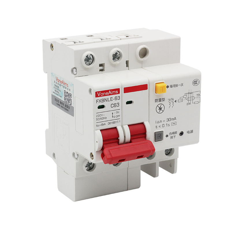 防雷漏电保护器 家用空气开关漏电断路器J漏2P保漏电浪涌带指示灯