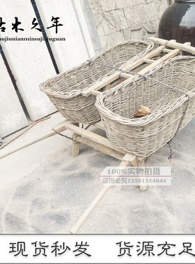 民俗民间老物件老式手推车老木车独轮小推车农村S老旧木头车老农