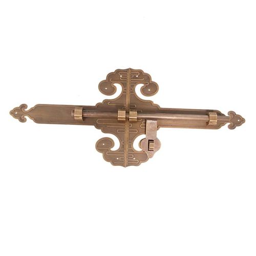 中式大门纯铜插销门扣花阁门插闩挂锁农家院门锁庭院花园木门锁扣